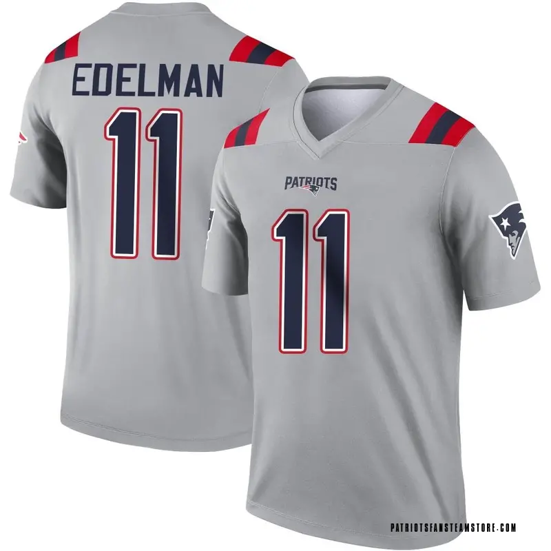 Recurso cometer Escéptico Men's Nike New England Patriots Julian Edelman Gray Inverted Jersey - Legend