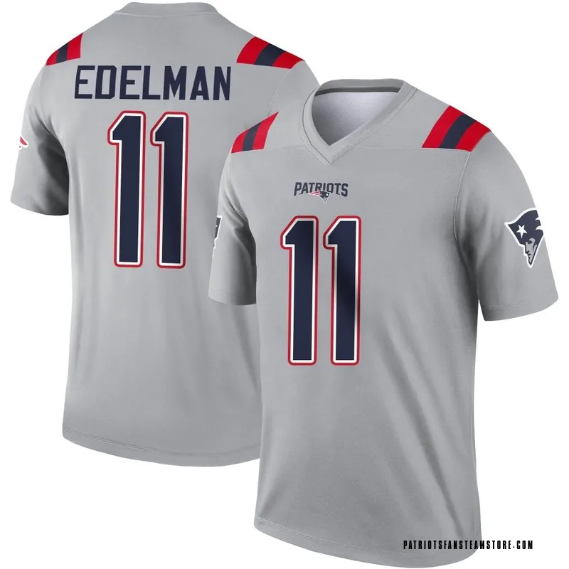 Men's Nike New England Patriots Julian Edelman Gray Inverted