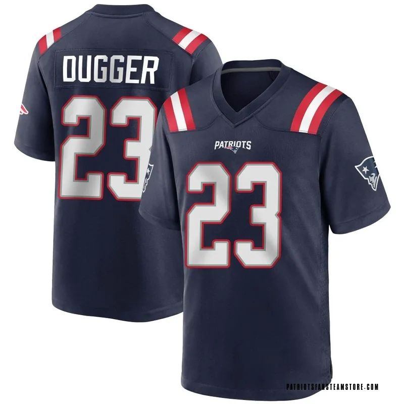 Nike New England Patriots No35 Kyle Dugger Navy Blue Team Color Men's Stitched NFL Limited Tank Top Suit Jersey