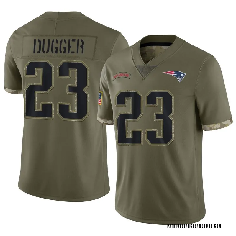 Nike New England Patriots No35 Kyle Dugger Olive/USA Flag Men's Stitched NFL Limited 2017 Salute To Service Jersey