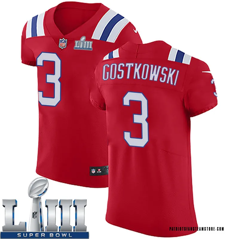 Nike New England Patriots No3 Stephen Gostkowski Red Alternate Super Bowl LIII Bound Men's Stitched NFL Vapor Untouchable Elite Jersey