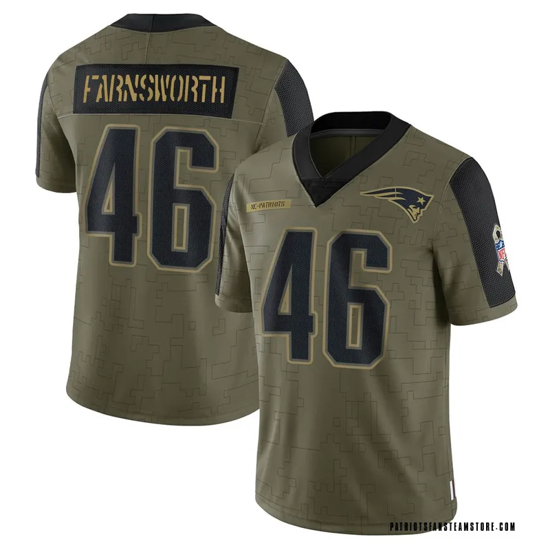 Men s Nike New England Patriots Wes Farnsworth Olive 2021 Salute