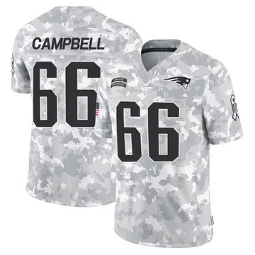 Men's Nike New England Patriots Will Campbell Arctic Camo 2024 Salute to Service Jersey - Limited