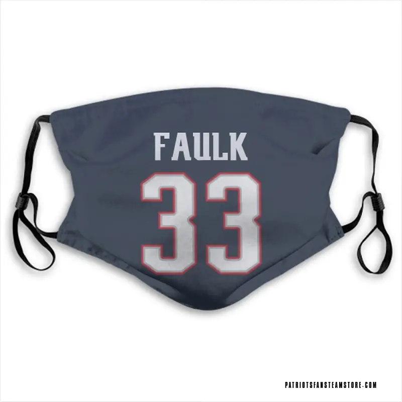 New England Patriots Kevin Faulk Navy Jersey Name & Number Face Mask