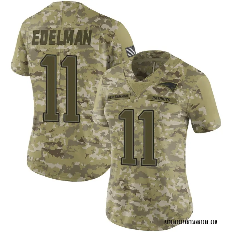 Women's New England Patriots #11 Julian Edelman 2018 Salute To Service  Elite Jersey - Camo