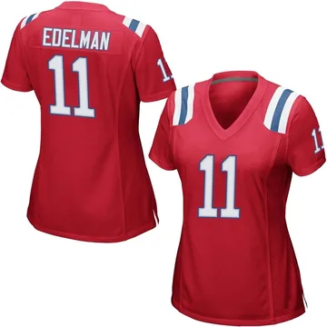 Women's Nike New England Patriots Julian Edelman Red Alternate Jersey - Game