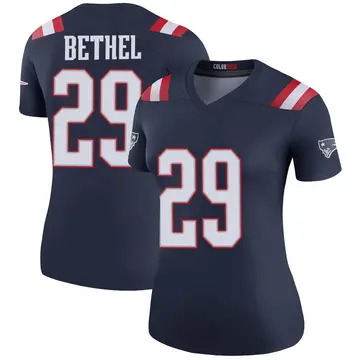 Women's Nike New England Patriots Justin Bethel Navy Color Rush Jersey - Legend