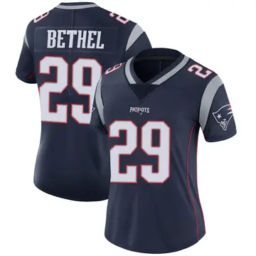 Women's Nike New England Patriots Justin Bethel Navy Team Color Vapor Untouchable Jersey - Limited