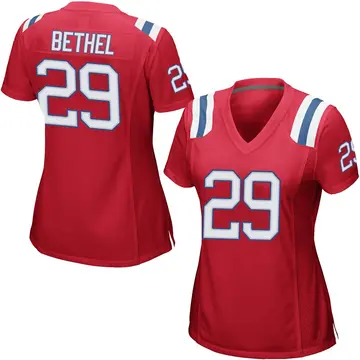 Women's Nike New England Patriots Justin Bethel Red Alternate Jersey - Game