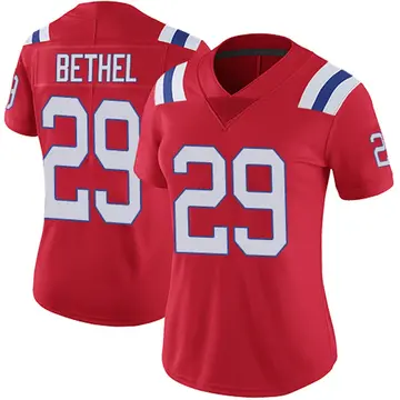 Women's Nike New England Patriots Justin Bethel Red Vapor Untouchable Alternate Jersey - Limited