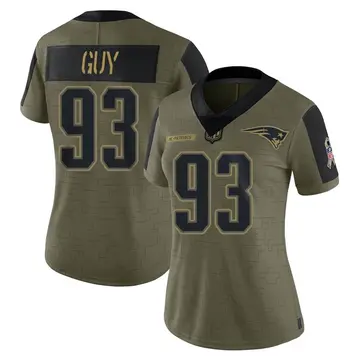 Women's Nike New England Patriots Lawrence Guy Olive 2021 Salute To Service Jersey - Limited