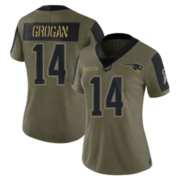 Nike New England Patriots No53 Josh Uche Olive Youth Stitched NFL Limited 2017 Salute To Service Jersey