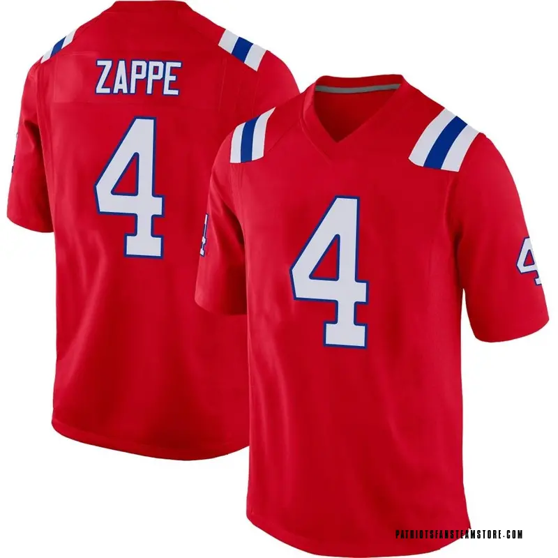 Youth Nike New England Patriots Bailey Zappe Red Alternate Jersey - Game
