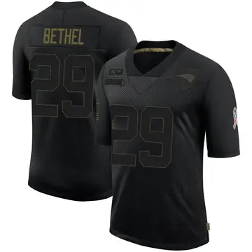 Youth Nike New England Patriots Justin Bethel Black 2020 Salute To Service Jersey - Limited