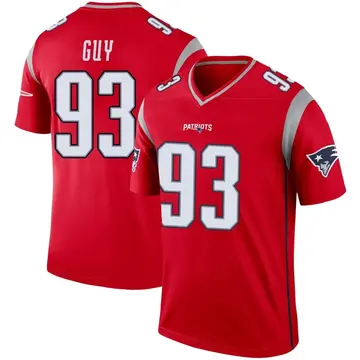 Youth Nike New England Patriots Lawrence Guy Red Inverted Jersey - Legend